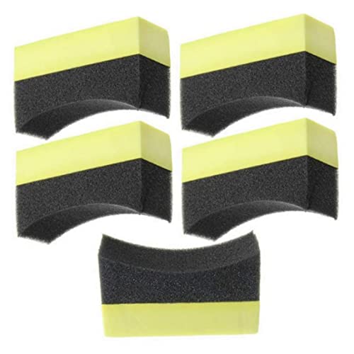 Reifen -Dressing Applikator Automobilauto Details Schwamm Waschmaschine Gebogene Schaumstoffreinigungstool 5pcs Reifen -Glanz Applikator von imFreienawn