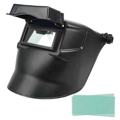 Schweißhelm Kopfbedeckung, verstellbare Flip -Front -Schweißhaube Kopfbedeckung mit quadratisch sichtbarem Fenster Voller Schutz für Männer und Frauen Helmzubehör von imFreienawn