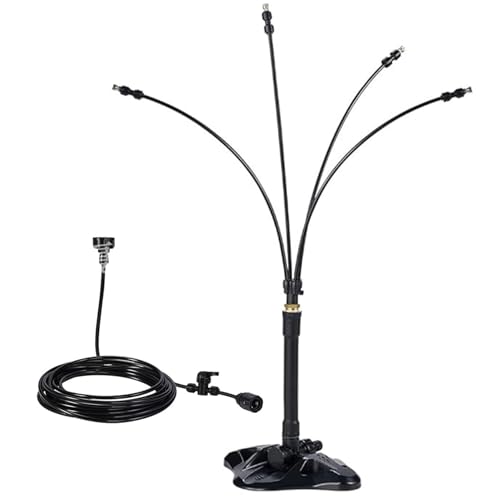 Stehende Mister für Außenterrasse, einstellbare Höhe tragbare Nebelsystem mit 26 Fuß Wasserlinie, flexible Wassermister für die Kühlung des Outdoor -Gartenpool -BBQ -Tragbares Mister Outdoor Porch Po von imFreienawn