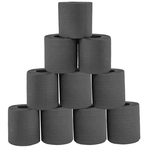 imFreienawn 10pcs Schwarze Toilettenpapierrollen, 4 Laute weiche saugfente Schwarze Papiertücher für Haushalte und Verschiedene öffentliche Räume von imFreienawn