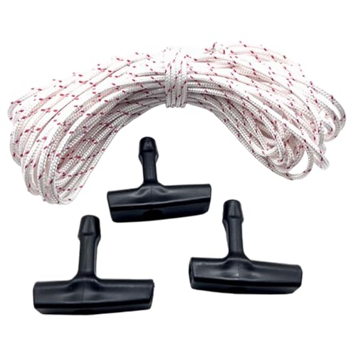 imFreienawn Ersatzschnur für Rasenmäher, 15 m lang, 4 mm Durchmesser, Nylon-Zugschnur, mit 3 T-förmigen Griffen von imFreienawn