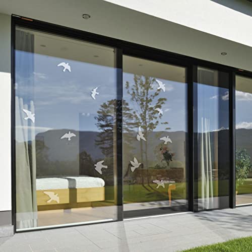 12 Silhouetten-Aufkleber - Fensteraufkleber zur Vermeidung von Vogel-Kollisionen, Vogel-Silhouetten, Glastürschutz und Vogelschutz, transparent gefrostet von imaggge.com