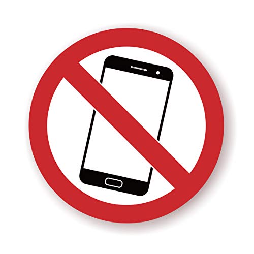 Signalisierungsaufkleber - Telefon, Handy, Smartphone verboten - 5 Aufkleber - 14,7 cm von imaggge.com