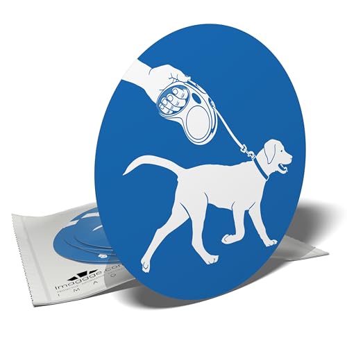 Warnaufkleber – Hund an der Leine – 6 runde Aufkleber – 9,5 cm Warnaufkleber – Hund an der Leine – 6 runde Aufkleber – 9,5 cm von imaggge.com