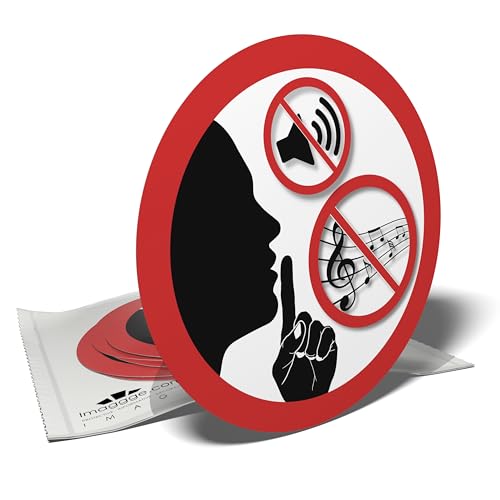 Warnaufkleber - Stille - Nicht Lärm machen - Ruhezone - 6 runde Aufkleber - 9,5cm Warnaufkleber - Stille - Nicht Lärm machen - Ruhezone - 6 runde Aufkleber - 9,5cm von imaggge.com