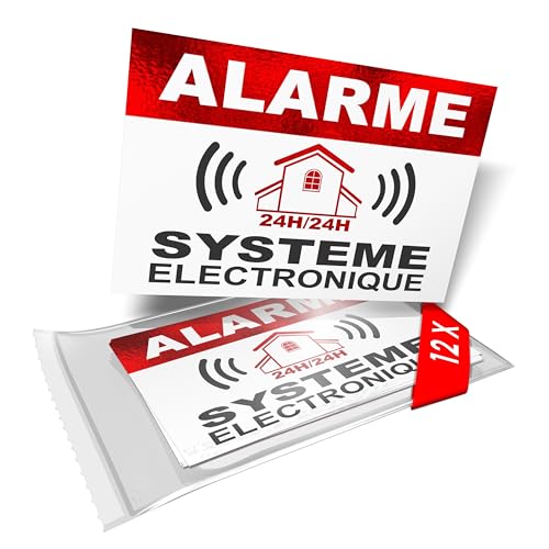 imaggge.COM - Abschreckungsaufkleber Alarm - Elektronisches System - 12 Stück - Maße 8,5 x 5,5 cm von imaggge.com