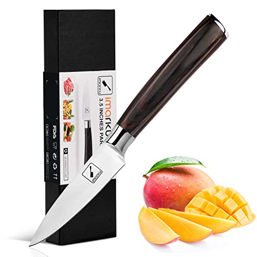 imarku Paring Knife - Paring Knives, 3.5 Inch Small Kitchen Knife - Japanese SUS440A Stainless Steel Fruit Knife, Ergonomic Pakkawood Handle, Ultra Sharp Knife von imarku