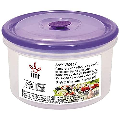 imf Violet Lunchbox, rund, mit Ventil, Polyethylen, Mehrfarbig, Ø 160 x 95 1,20 l von imf