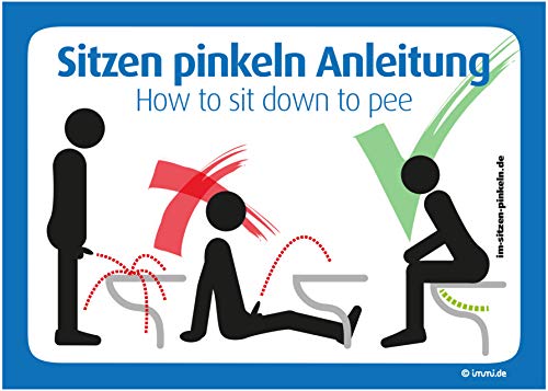 immi 4x WC Gebrauchsanleitung für Im Sitzen pinkeln, lustig, Wie man's macht, A6 von immi