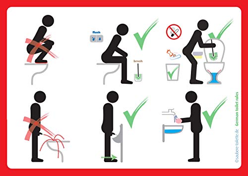 immi 4x German toilet rules, Toilet etiquette, Sit down to pee, A6 von immi