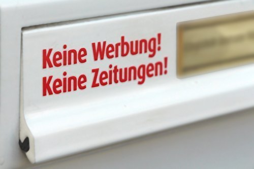 immi Keine Werbung, Keine Zeitungen Briefkasten-Tattoo, freist.Buchst. (Rot) von immi