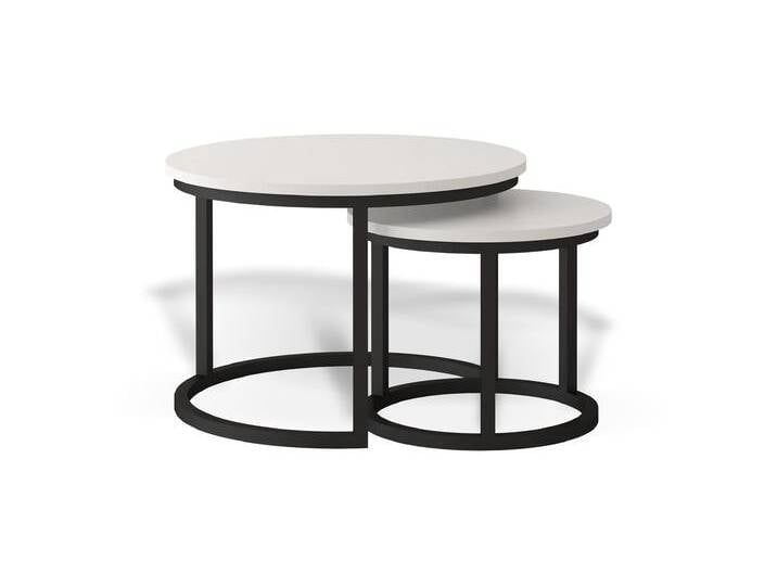 2er-Set Couchtische TORONTO I Schwarz Weiß von imoebel24