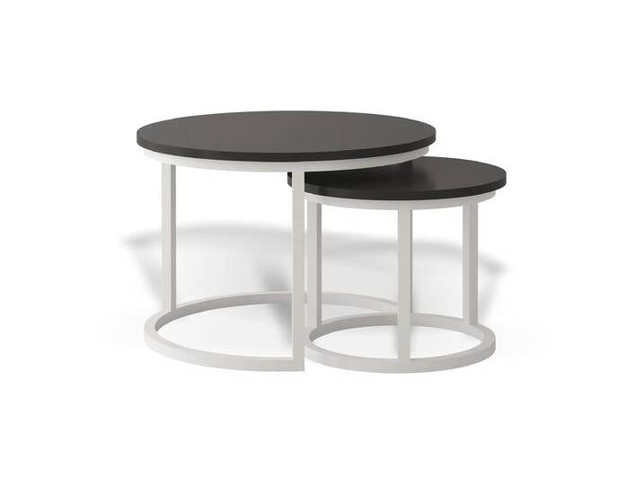 2er-Set Couchtische TORONTO II Weiß Schwarz von imoebel24