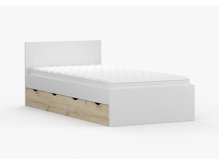 Bett 90x200 JOY I 36 Weiß Weiß + Artisan Eiche Bett 90x200 JOY I 36 Weiß Weiß + Artisan Eiche von imoebel24