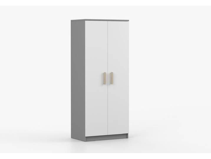 Drehtürenschrank JONAS II 06 80 cm Grau Weiß Sonoma Eiche von imoebel24