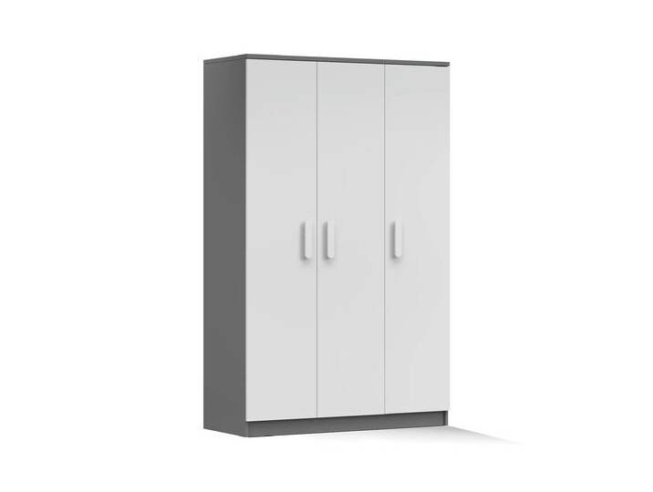 Drehtürenschrank JONAS II 19 120 cm Grau Weiß Weiß Drehtürenschrank JONAS II 19 120 cm Grau Weiß Weiß von imoebel24