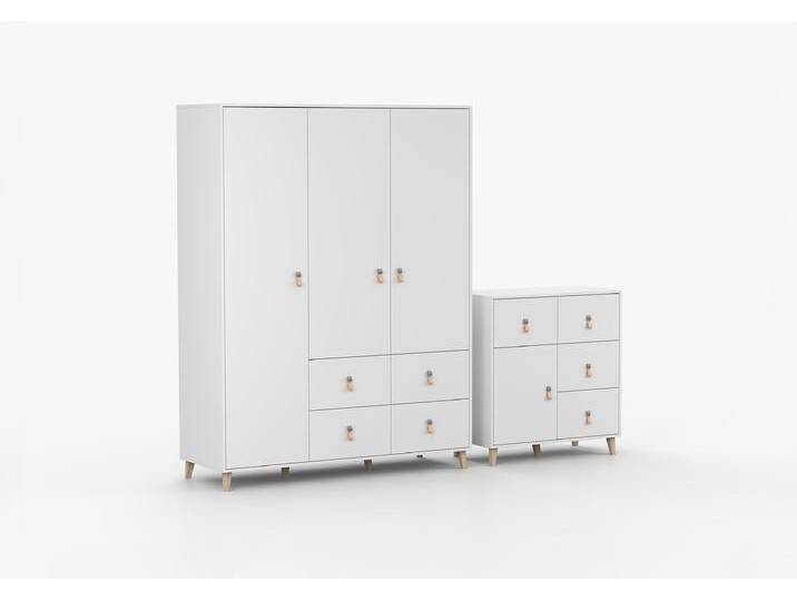 Drehtürenschrank und Kommode 2-er Set FIGO 19/FIGO 03 Weiß Weiß Drehtürenschrank und Kommode 2-er Set FIGO 19/FIGO 03 Weiß Weiß von imoebel24