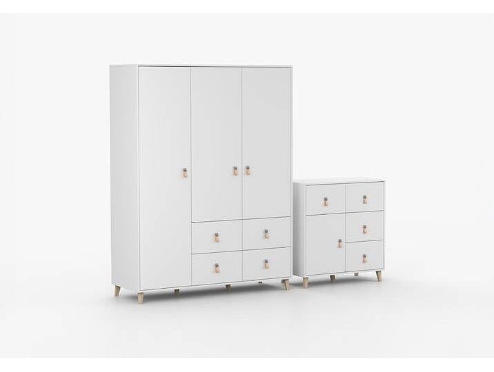 Drehtürenschrank und Kommode 2-er Set FIGO 19/FIGO 03 Weiß Weiß Drehtürenschrank und Kommode 2-er Set FIGO 19/FIGO 03 Weiß Weiß von imoebel24