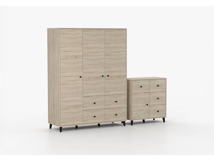 Drehtürenschrank und Kommode 2-er Set FOX 19/FOX 03 Sonoma Eiche Sonoma Eiche Drehtürenschrank und Kommode 2-er Set FOX 19/FOX 03 Sonoma Eiche Sonoma Eiche von imoebel24