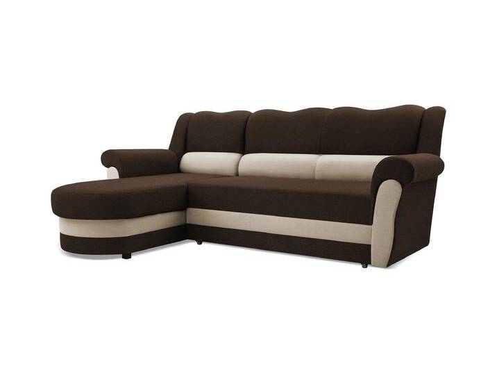 Ecksofa BRUNO Links Braun/beige (Bahama 08 + Bahama 33) von imoebel24