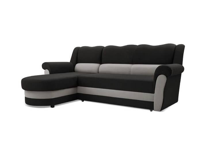 Ecksofa BRUNO Links Schwarz/aschegrau (Bahama 36 + Bahama 31) von imoebel24