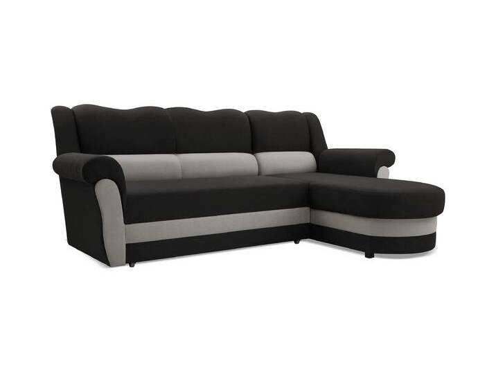 Ecksofa BRUNO Rechts Schwarz/aschegrau (Bahama 36 + Bahama 31) von imoebel24