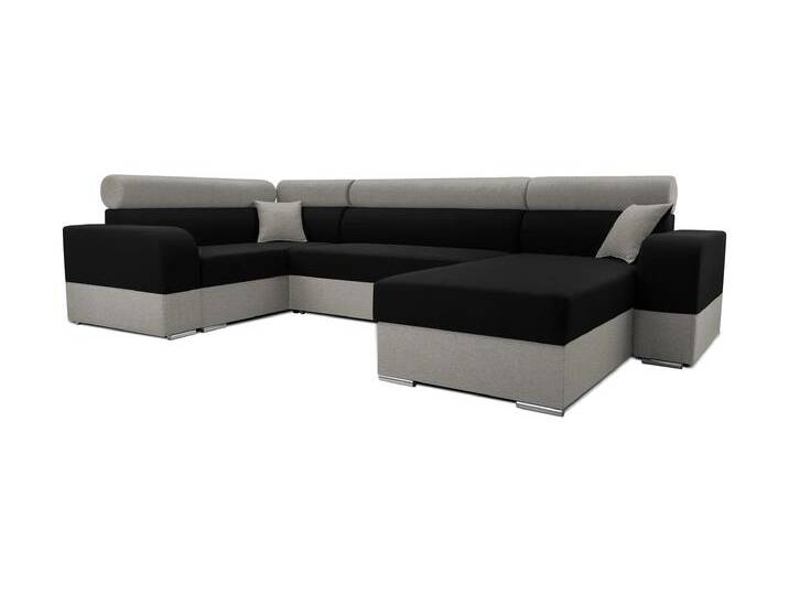 Ecksofa INFINITY SUPER Links U Schwarz/grau (Bahama 36 + Bahama 34) von imoebel24