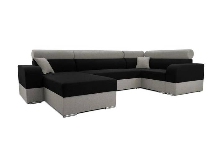 Ecksofa INFINITY SUPER Rechts U Schwarz/grau (Bahama 36 + Bahama 34) von imoebel24