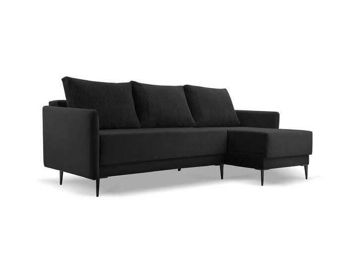 Ecksofa PEDRO Rechts Schwarz (Kronos 07, Poso 135) von imoebel24