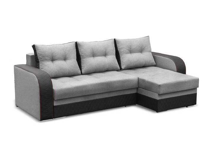 Ecksofa SYDNEY Aschegrau/schwarz (MALMO 90 + W 51) von imoebel24