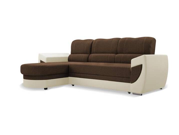 Ecksofa TRENDI Links Braun/beige (Bahama 08 + Soft 33) von imoebel24