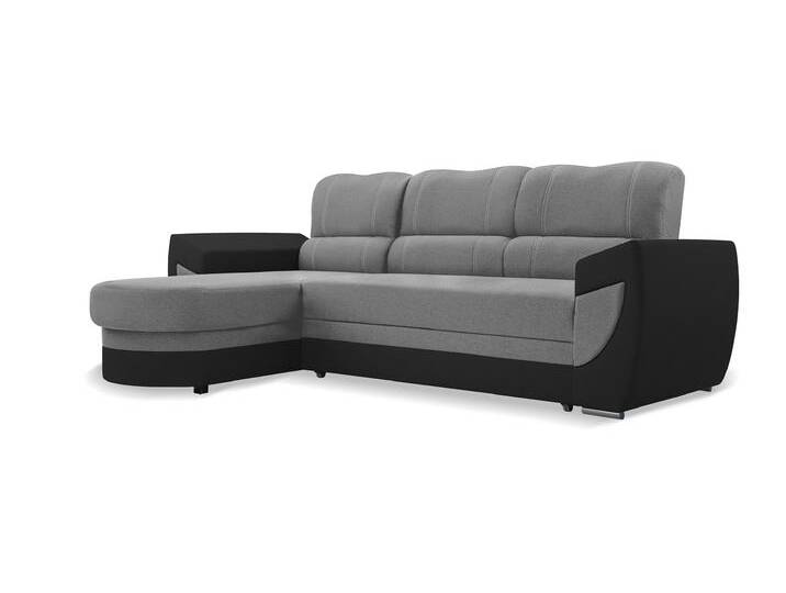 Ecksofa TRENDI Links Grau/schwarz (Bahama 34 + Soft 11) von imoebel24
