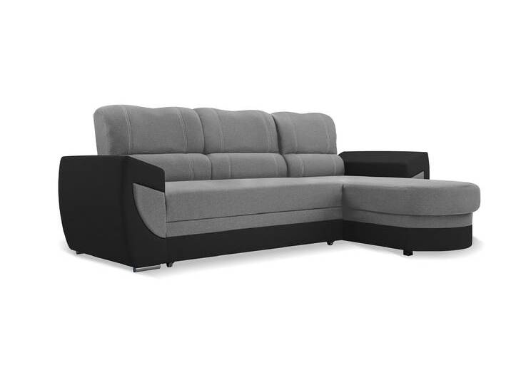 Ecksofa TRENDI Rechts Grau/schwarz (Bahama 34 + Soft 11) von imoebel24