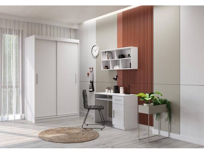 Jugendzimmer Komplett – Set TOBBY BB 04 (3-teilig) Weiß Weiß von imoebel24