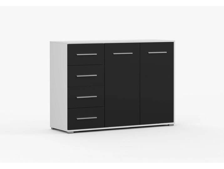 Kommode FRIDA 01 BC 135 cm Weiß Schwarz von imoebel24