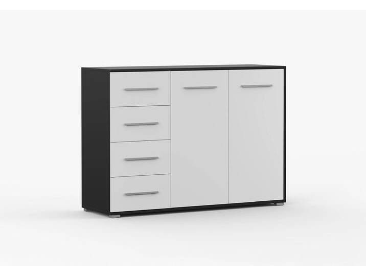 Kommode FRIDA 01 CB 135 cm Schwarz Weiß von imoebel24