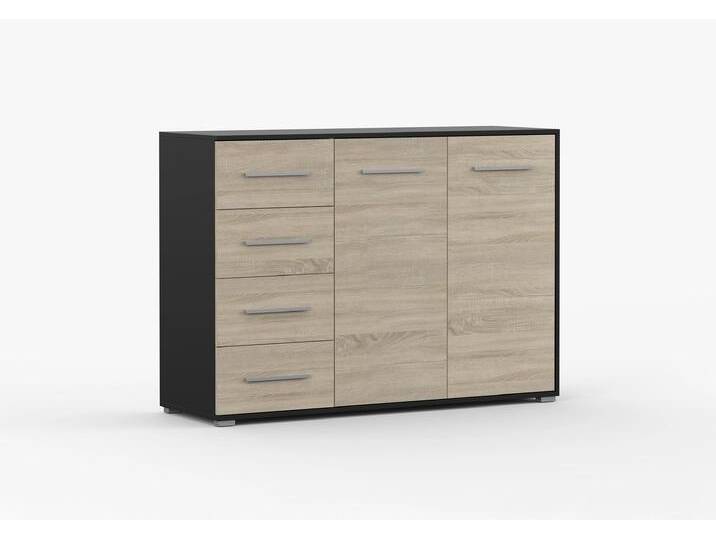 Kommode FRIDA 01 CS 135 cm Schwarz Sonoma Eiche Kommode FRIDA 01 CS 135 cm Schwarz Sonoma Eiche von imoebel24