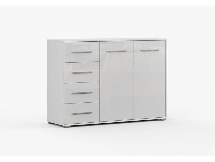 Kommode FRIDA 01 S BB 135 cm Weiß Weiß + Semigloss von imoebel24