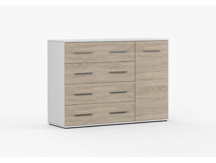 Kommode FRIDA 02 BS 135 cm Weiß Sonoma Eiche Kommode FRIDA 02 BS 135 cm Weiß Sonoma Eiche von imoebel24