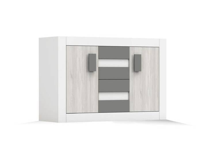 Kommode HELIOS 4S 145 cm Weiß Kathult + Grau von imoebel24