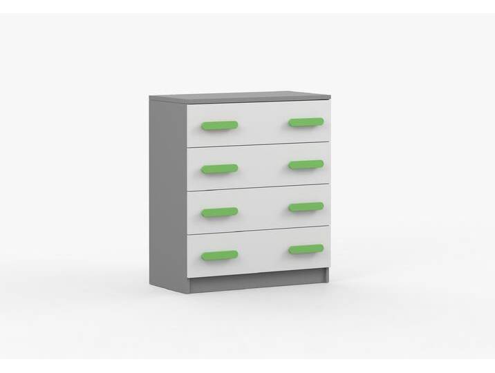 Kommode JONAS II 02 80 cm Grau Weiß Limette von imoebel24