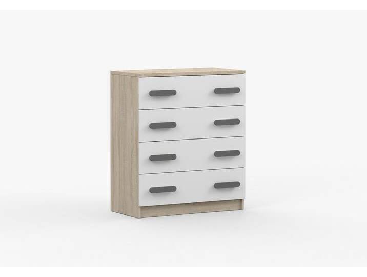 Kommode JONAS III 02 80 cm Sonoma Eiche Weiß Grau von imoebel24