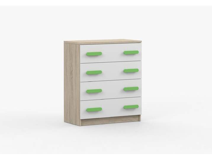 Kommode JONAS III 02 80 cm Sonoma Eiche Weiß Limette von imoebel24