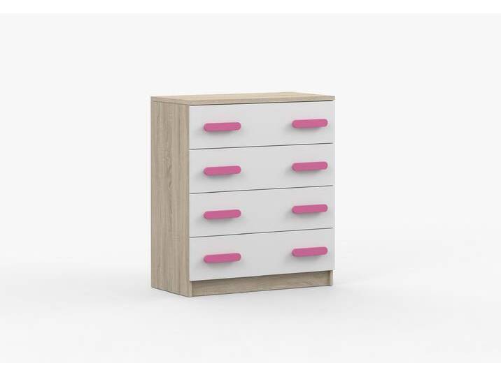 Kommode JONAS III 02 80 cm Sonoma Eiche Weiß Rosa Kommode JONAS III 02 80 cm Sonoma Eiche Weiß Rosa von imoebel24