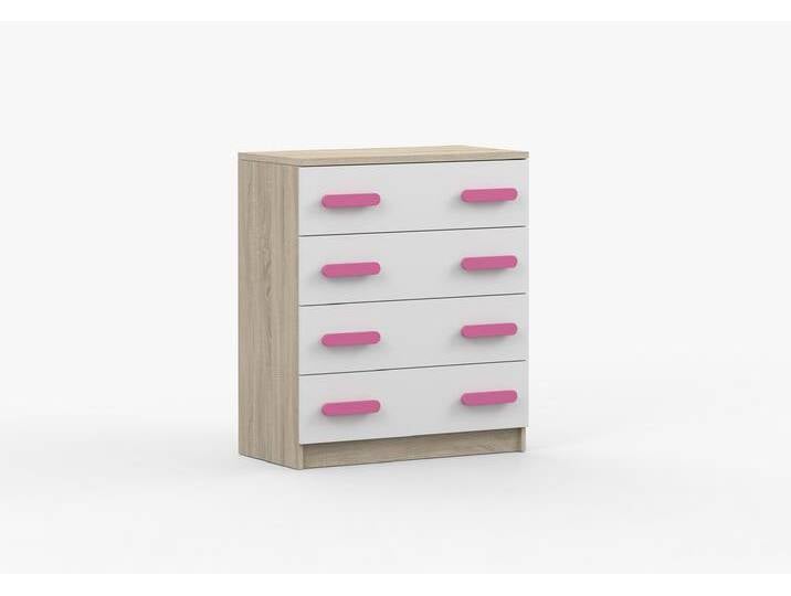 Kommode JONAS III 02 80 cm Sonoma Eiche Weiß Rosa Kommode JONAS III 02 80 cm Sonoma Eiche Weiß Rosa von imoebel24
