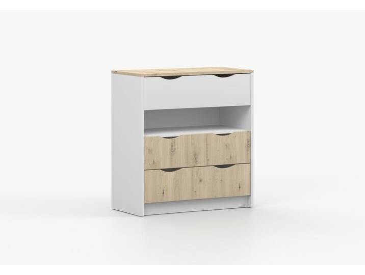 Kommode JOY I 03 80 cm Weiß Weiß + Artisan Eiche Kommode JOY I 03 80 cm Weiß Weiß + Artisan Eiche von imoebel24