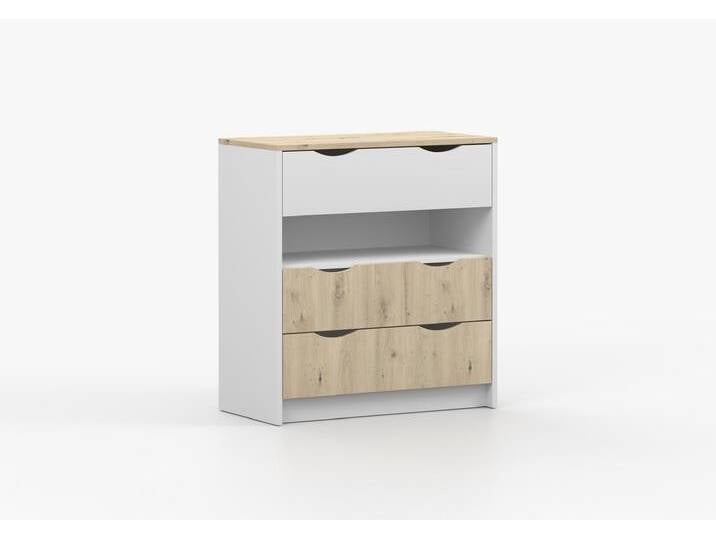 Kommode JOY I 03 80 cm Weiß Weiß + Artisan Eiche Kommode JOY I 03 80 cm Weiß Weiß + Artisan Eiche von imoebel24