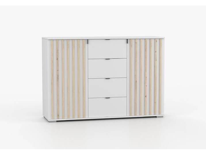 Kommode LARA III 4S 135 cm Weiß Weiß + Artisan Eiche Kommode LARA III 4S 135 cm Weiß Weiß + Artisan Eiche von imoebel24