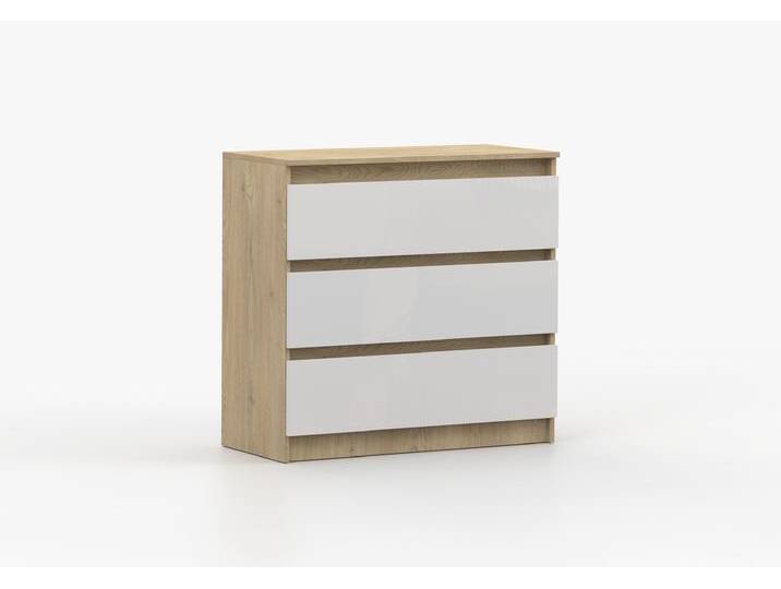 Kommode LORIS 3S 90 cm Cremona Weiß + Semigloss von imoebel24