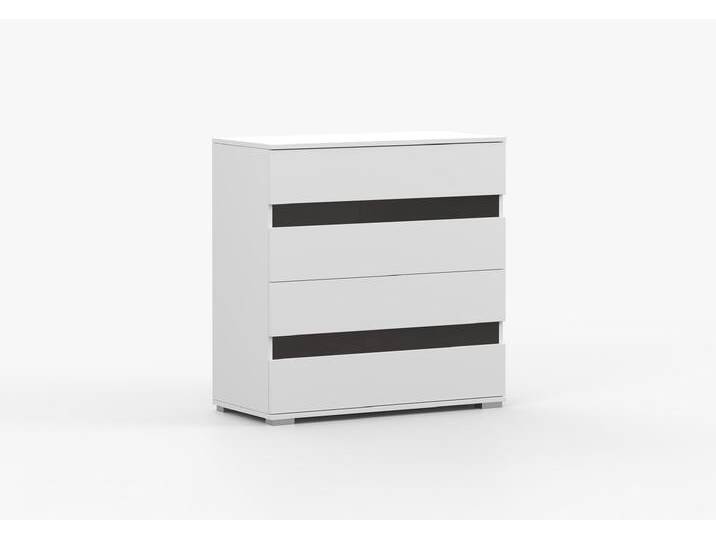 Kommode LUCCA 4S 90 cm Weiß + Schwarz Semigloss Weiß Kommode LUCCA 4S 90 cm Weiß + Schwarz Semigloss Weiß von imoebel24